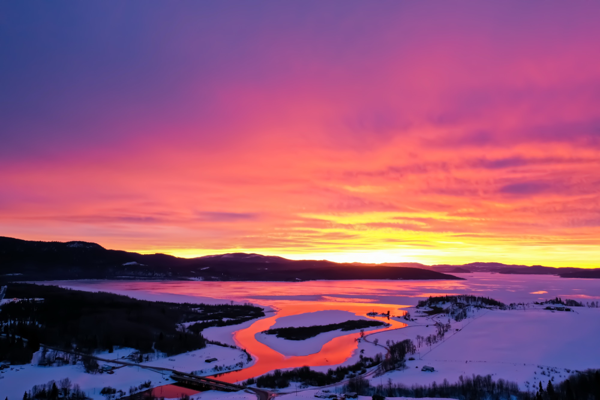 Sunset over the Nechako country, northern BC